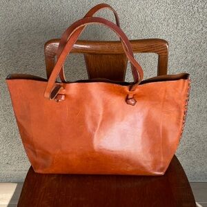 Henry Beguelin Cognac Leather Tote